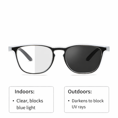 Color changing full wrap glasses