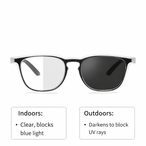 Color changing full wrap glasses